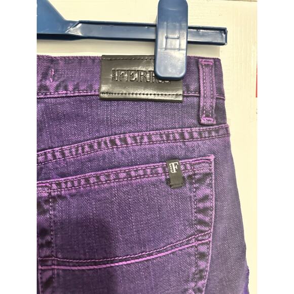 Ferre Purple Embroidered Y2k FILIENES Jeans Size 26x30 Vintage New - Picture 6 of 11